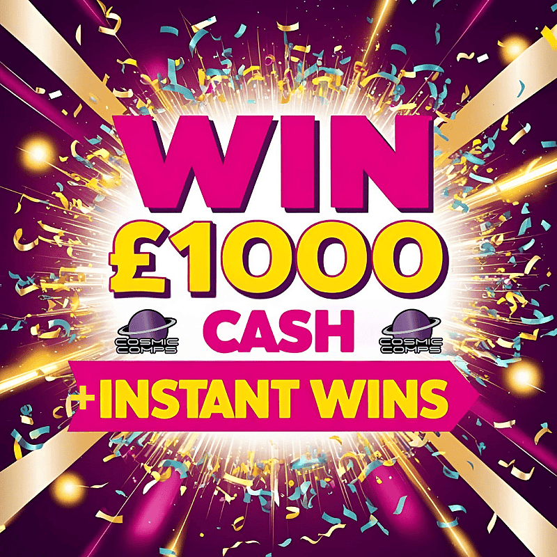 WIN £1000 CASH + INSTANT WINS FOR 10P A TICKET