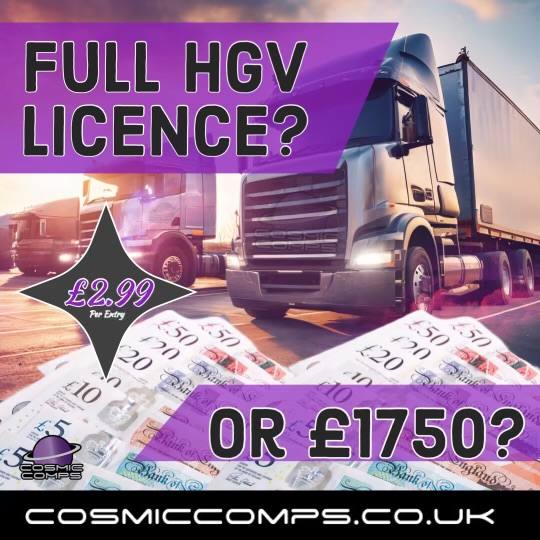 WIN A HGV LICENSE OF £1750 CASH