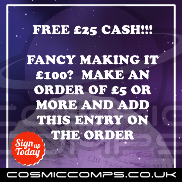 FREE £25 QUADRUPLED TO £100 ON ORDERS OVER £5 ONLY